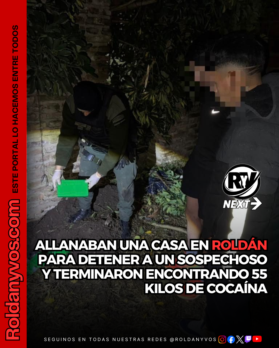 Roldán: allanaban una vivienda por la causa de la avioneta narco y encontraron 55 kilos de cocaína